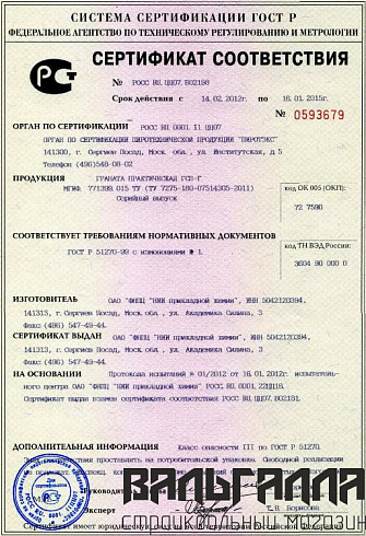 Сертификаты соответствия Пиротехники (ВНУТРИ КАРТОЧКИ) 
